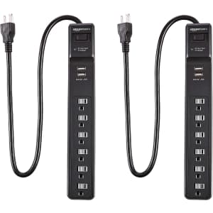 Amazon Basics 6-Outlet Surge Protector w/ USB 2-Pack for $16 Amazon Basics 6-Outlet Surge Protector w/ USB 2-Pack for $16