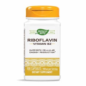 Nature's Way Natures Way Riboflavin Vitamin B2, Cellular Energy*, 100 mg per Serving, 100 Capsules for $8