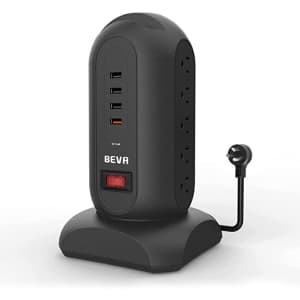 Beva 15-Outlet 4-USB Power Strip Tower for $18