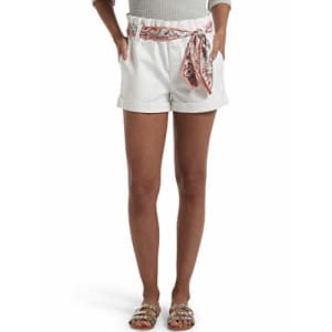 HUE Women's Paperbag Ultra Soft Denim High Waist Shorts, White, Medium for $8 HUE Women's Paperbag Ultra Soft Denim High Waist Shorts, White, Medium for $8