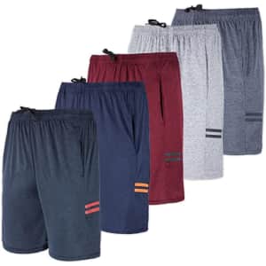 Real Essentials Men's Dry-Fit Shorts 5-Pack for $35