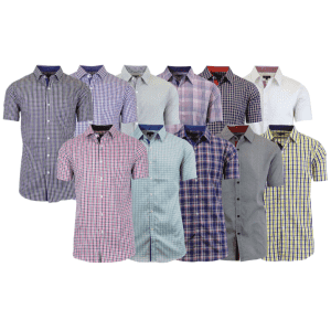 Men's Assorted Short Sleeve Patterned Dress Shirts (4-Pack) for $22 Men's Assorted Short Sleeve Patterned Dress Shirts (4-Pack) for $22