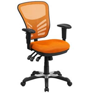 Flash Furniture Mid-Back Orange Mesh Multifunction Executive Swivel Ergonomic Office Chair with for $133 Flash Furniture Mid-Back Orange Mesh Multifunction Executive Swivel Ergonomic Office Chair with for $133