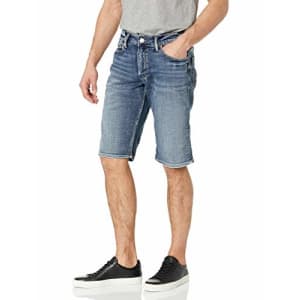 Silver Jeans Co. Men's Gordie Loose Fit Shorts, Dark Shade, 30W x 13L for $55 Silver Jeans Co. Men's Gordie Loose Fit Shorts, Dark Shade, 30W x 13L for $55