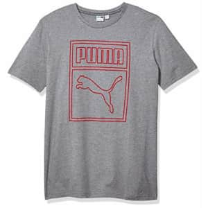 PUMA Men's T-Shirt, Medium Gray Heather, L for $21