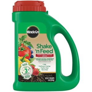 Miracle-Gro Shake 'N Feed Tomato, Fruit, & Vegetable Feed 4.5-lb. Jug for $10 Miracle-Gro Shake 'N Feed Tomato, Fruit, & Vegetable Feed 4.5-lb. Jug for $10