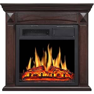 Rintuf 26" Freestanding Electric Fireplace w/ Mantle for $230 Rintuf 26" Freestanding Electric Fireplace w/ Mantle for $230
