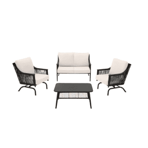 Hampton Bay Bayhurst 4-Piece Wicker Outdoor Patio Seating Set for $399 Hampton Bay Bayhurst 4-Piece Wicker Outdoor Patio Seating Set for $399
