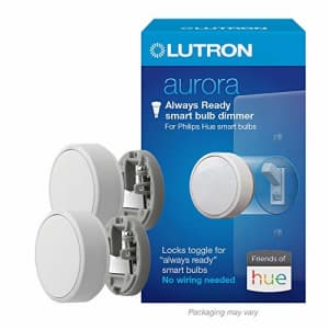 Lutron Aurora Smart Bulb Dimmer Switch (2 Pack) | for Philips Hue Smart Bulbs | Z3-1BRL-WH-L0-2 | for $80