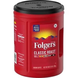 Folgers Classic Medium Roast 48-oz. Ground Coffee for $7 Folgers Classic Medium Roast 48-oz. Ground Coffee for $7