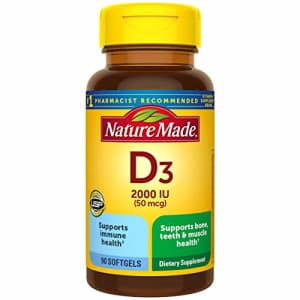 Nature Made Vitamin D3 2000 IU (50 mcg) Softgels, 90 Count for Bone Health (Packaging May Vary) for $12 Nature Made Vitamin D3 2000 IU (50 mcg) Softgels, 90 Count for Bone Health (Packaging May Vary) for $12