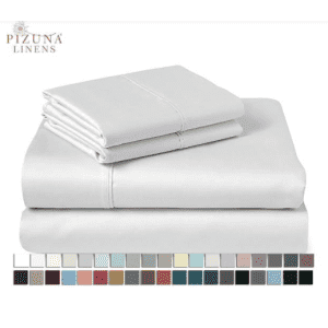 Pizuna 400-Thread Count Queen Cotton Sheet Set for $40 w/ Prime