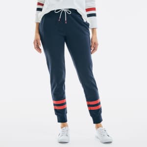 Nautica Women's Sustainably Crafted Striped Sweatpants for $22