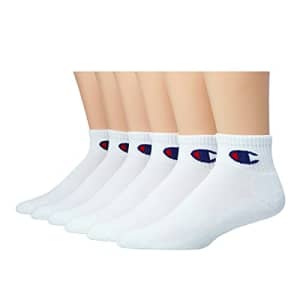 Champion womens 6-pack Logo Ankle Socks, White, 5 9 US for $19