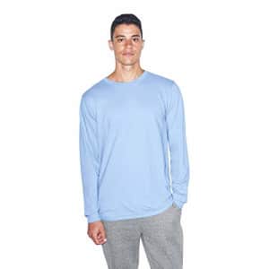 American Apparel Men's Fine Jersey Crewneck Long Sleeve T-Shirt, Baby Blue, 2X-Large for $11