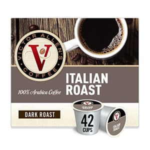 Victor Allen's Coffee Italian Roast Dark Roast, 42 Count Single Serve Coffee Pods for Keurig K-Cup for $21