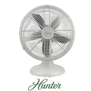 Hunter 90602 12" Retro Table Fan in Matte White for $70