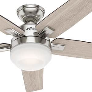 Hunter Fan 52 inch Contemporary Brushed Nickel Indoor Ceiling Fan with Light Kit and Remote Control for $105 Hunter Fan 52 inch Contemporary Brushed Nickel Indoor Ceiling Fan with Light Kit and Remote Control for $105