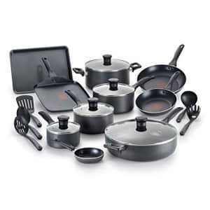 T-fal Everything in Kitchen Dishwasher Safe Cookware Set, 20-Piece, Black for $140 T-fal Everything in Kitchen Dishwasher Safe Cookware Set, 20-Piece, Black for $140