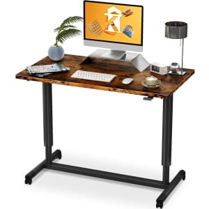 Motpk Pneumatic Standing Desk with Wheels for $156 Motpk Pneumatic Standing Desk with Wheels for $156