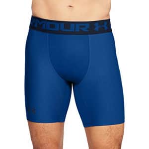 Under Armour Men's HeatGear Armour 2.0 6-inch Compression Shorts, Royal (401)/Academy, Large for $21