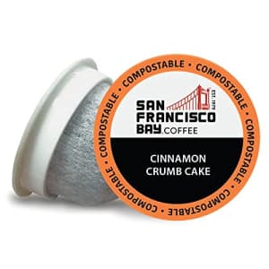 SF Bay Coffee San Francisco Bay Coffee OneCUP Cinnamon Crumb Cake 80 Ct Flavored Medium Roast Compostable Coffee for $44