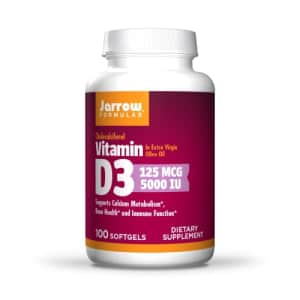 Jarrow Formulas Vitamin D3 5000 IU - 100 Softgels - Bone Health, Immune Function & Calcium for $10