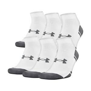 Under Armour Adult Resistor 3.0 Low Cut Socks, Multipairs, White/Graphite (6-Pairs), Medium for $17