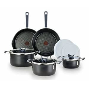 T-fal All-in-One Dishwasher Safe Cookware Set, 10-Piece, Black for $102