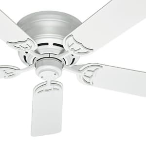 Hunter Fan 52 inch Low Profile Traditional Ceiling Fan in White, 5 Blade (Renewed) for $89 Hunter Fan 52 inch Low Profile Traditional Ceiling Fan in White, 5 Blade (Renewed) for $89