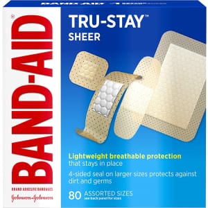 Band-Aid Tru-Stay Sheer Strips Adhesive Bandages 80-Pack for $2.84 via Sub & Save