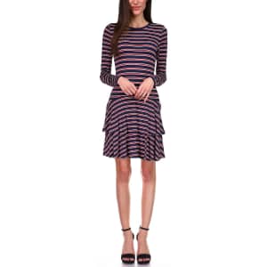 Michael Kors Women's Striped Tiered-Skirt Dress for $24 Michael Kors Women's Striped Tiered-Skirt Dress for $24