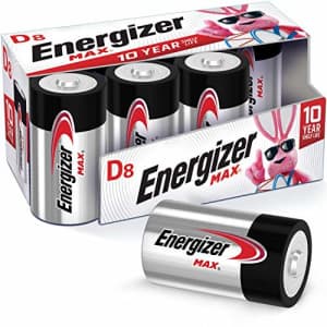 Energizer Max D Batteries, Premium Alkaline D Cell Batteries (8 Battery Count) for $14