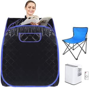 Homdox Single Person Portable Traditional Steam Sauna for $108 Homdox Single Person Portable Traditional Steam Sauna for $108