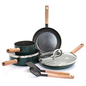 GreenPan Hudson Healthy Ceramic Nonstick, Cookware Pots and Pans Set, 8 Piece, Forest for $90
