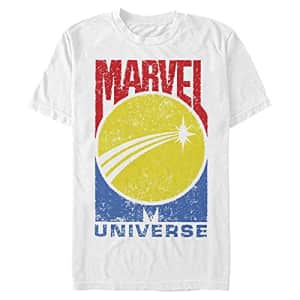 Marvel Men's Universe Logo T-Shirt, White, Large for $15