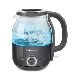 Elite Gourmet 1.2L Adjustable Temperature Electric Glass Kettle for $28 Elite Gourmet 1.2L Adjustable Temperature Electric Glass Kettle for $28