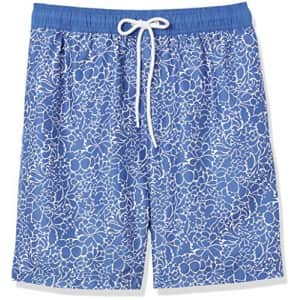 Amazon Essentials Men's Quick-Dry 9" Swim Trunk, Navy Floral, X-Small for $16