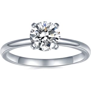 Imolove 1-TCW Moissanite Solitaire Ring for $25
