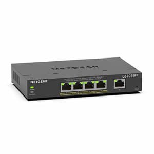 NETGEAR 5 Port PoE Gigabit Ethernet Plus Switch (GS305EPP) - with 4 x PoE+ @ 120W, Desktop/Wall for $103