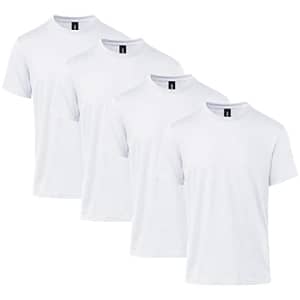 Gildan Men's Softstyle CVC Short Sleeve T-Shirt, Style G67000, 4-Pack, White, Large for $24