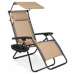 Best Choice Products Folding Zero Gravity Outdoor Recliner Patio Lounge Chair w/Adjustable Canopy for $90