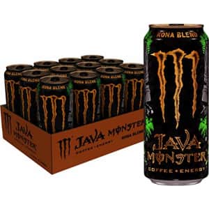 Monster Energy Java Monster Kona Blend, Coffee + Energy Drink, 15 Ounce (Pack of 12) for $30 Monster Energy Java Monster Kona Blend, Coffee + Energy Drink, 15 Ounce (Pack of 12) for $30
