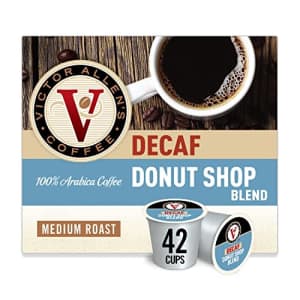 Victor Allen's Coffee Decaf Donut Shop Blend, Medium Roast, 42 Count Single Serve Coffee Pods for for $19