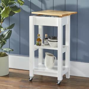 Mainstays Kitchen Island Cart w/ Removable Top for $99