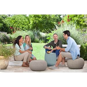 Keter Urban Knit Pouf Ottoman Set of 2 with Storage Table for Patio and Room Dcor-Perfect for for $99 Keter Urban Knit Pouf Ottoman Set of 2 with Storage Table for Patio and Room Dcor-Perfect for for $99