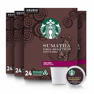 Starbucks Dark Roast K-Cup Coffee Pods Sumatra for Keurig Brewers 4 boxes (96 pods total) for $56