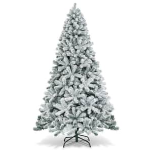 Costway 7.5-Foot Flocked Christmas Tree for $131