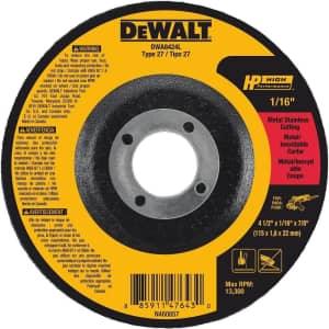 DeWalt 4-1/2" Cut-Off Wheel for $1 DeWalt 4-1/2" Cut-Off Wheel for $1