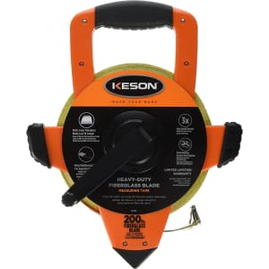 Keson OTRS Series 200-Foot Fiberglass Measuring Tape w/ Double Hook for $40